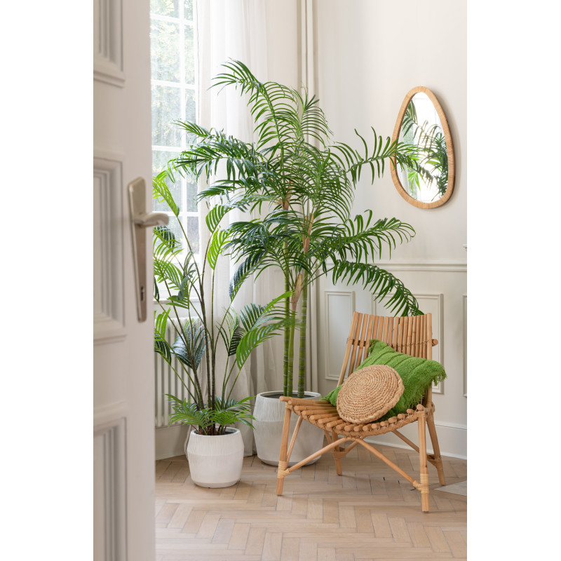 Coussin Carré 45x45 en Laine Vert avec franges Motif tufté Elmito - 2