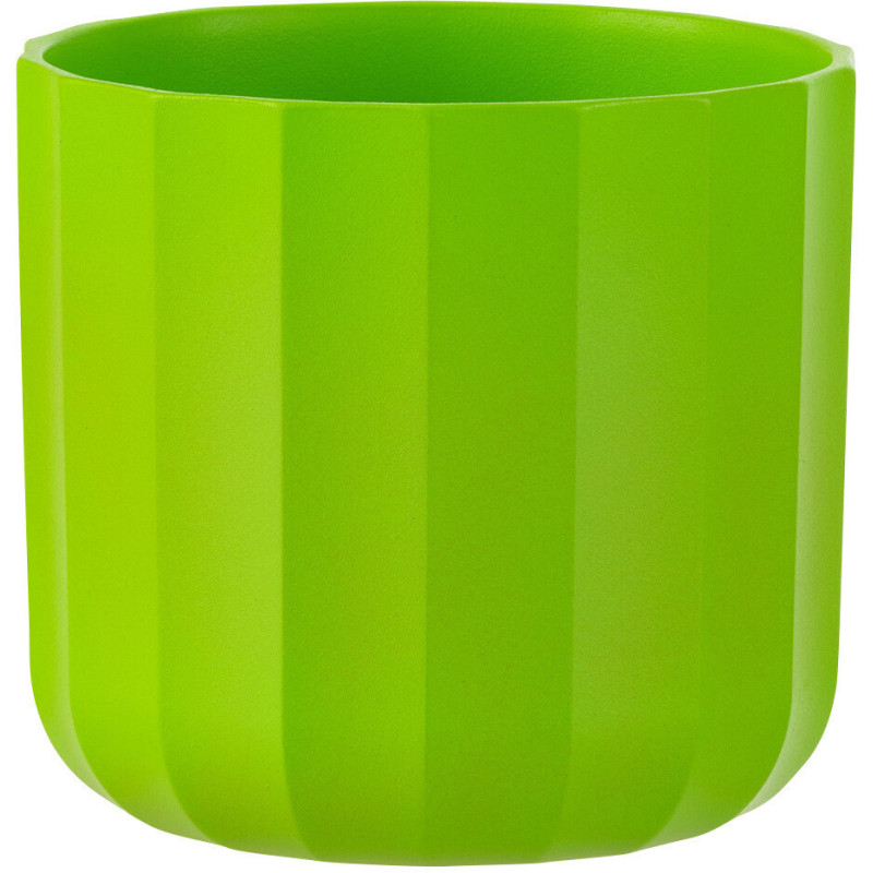 Cache-pot Rond Diamètre 13 cm en Céramique Vert Motif stries Summer - 1