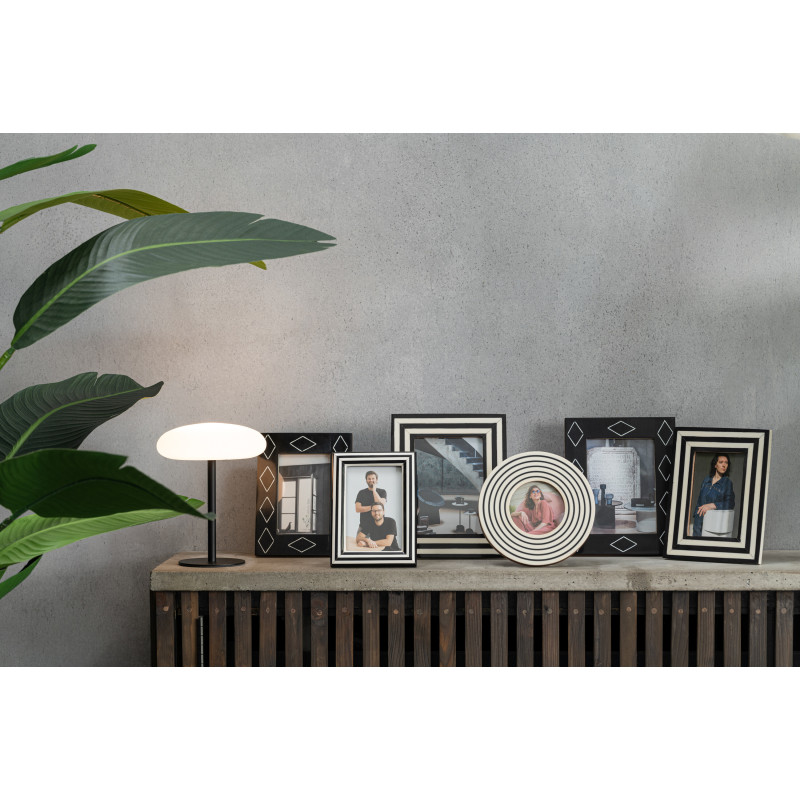 Cadre photo Ruit en Résine Noir Blanc Motif losanges pour photo 10x15 cm - 2