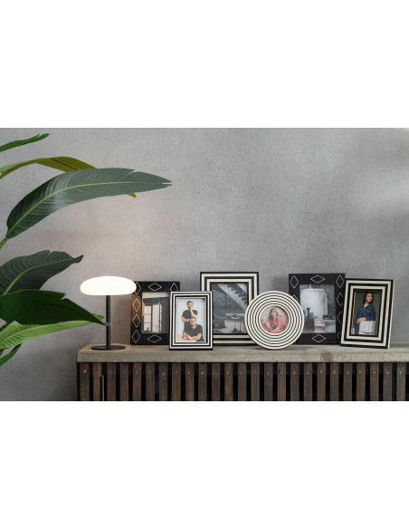 Cadre photo Ruit en Résine Noir Blanc Motif losanges pour photo 10x15 cm - 2