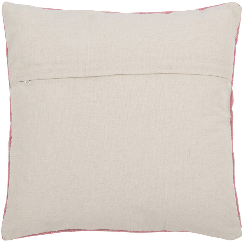 Coussin Carré 45x45 en Coton Rose Motif ethnique Zulorin - 3