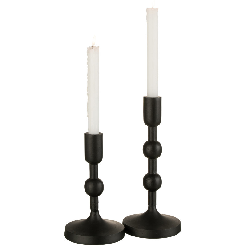 Bougeoir sur pied Marui Hauteur 30 cm en Métal Noir - 4