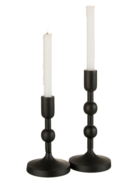 Bougeoir sur pied Marui Hauteur 30 cm en Métal Noir - 4