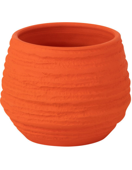 Cache-pot Rond Diamètre 14 cm en Céramique Orange Fiesta - 1