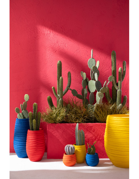 Cache-pot Rond Diamètre 14 cm en Céramique Orange Fiesta - 2