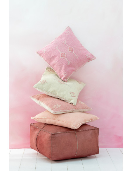 Coussin Carré 45x45 en Coton Pêche Motif ethnique Zulorin - 4