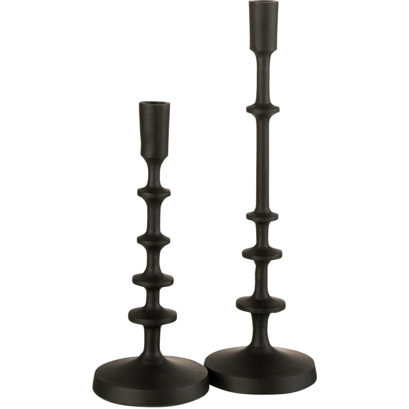 Bougeoir sur pied Izy Hauteur 40 cm en Métal Noir - 4