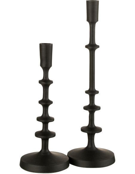 Bougeoir sur pied Izy Hauteur 40 cm en Métal Noir - 4