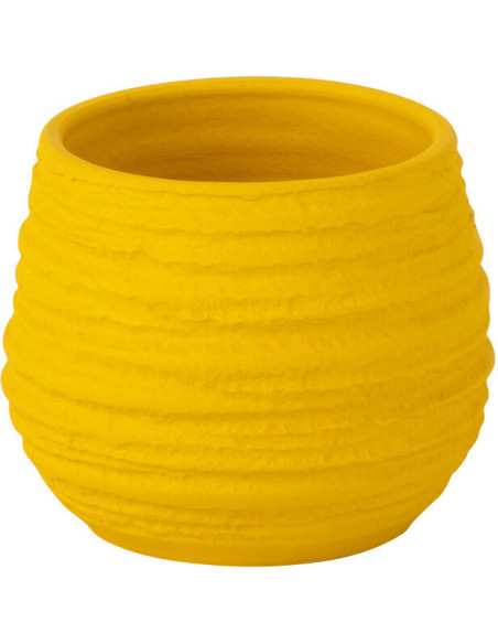 Cache-pot Rond Diamètre 14 cm en Céramique Jaune Fiesta - 1