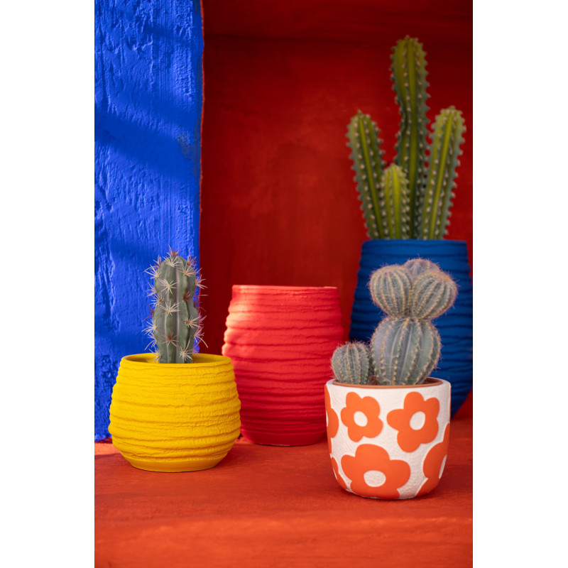 Cache-pot Rond Diamètre 14 cm en Céramique Jaune Fiesta - 2