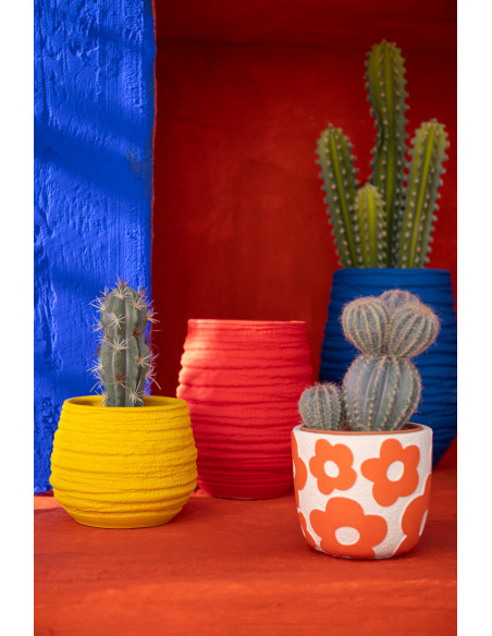 Cache-pot Rond Diamètre 14 cm en Céramique Jaune Fiesta - 2