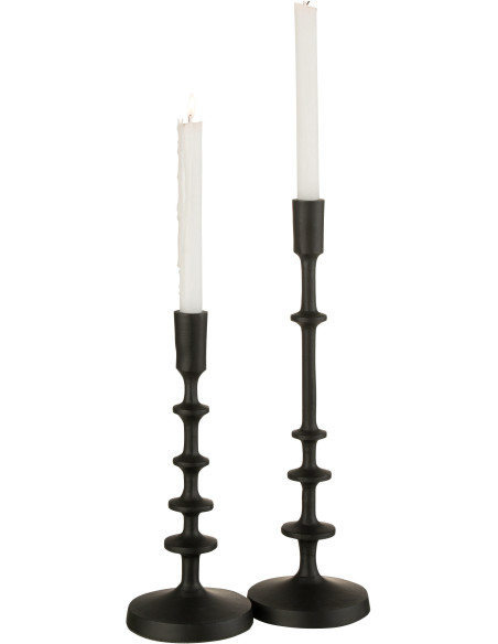 Bougeoir sur pied Izy Hauteur 40 cm en Métal Noir - 5