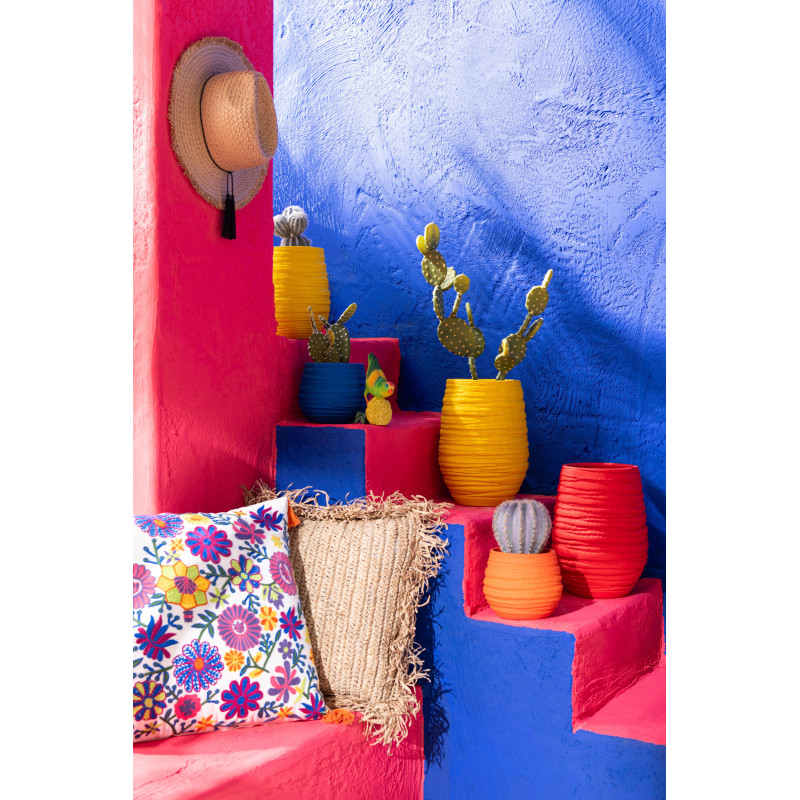 Cache-pot Rond Diamètre 14 cm en Céramique Bleu Fiesta - 3