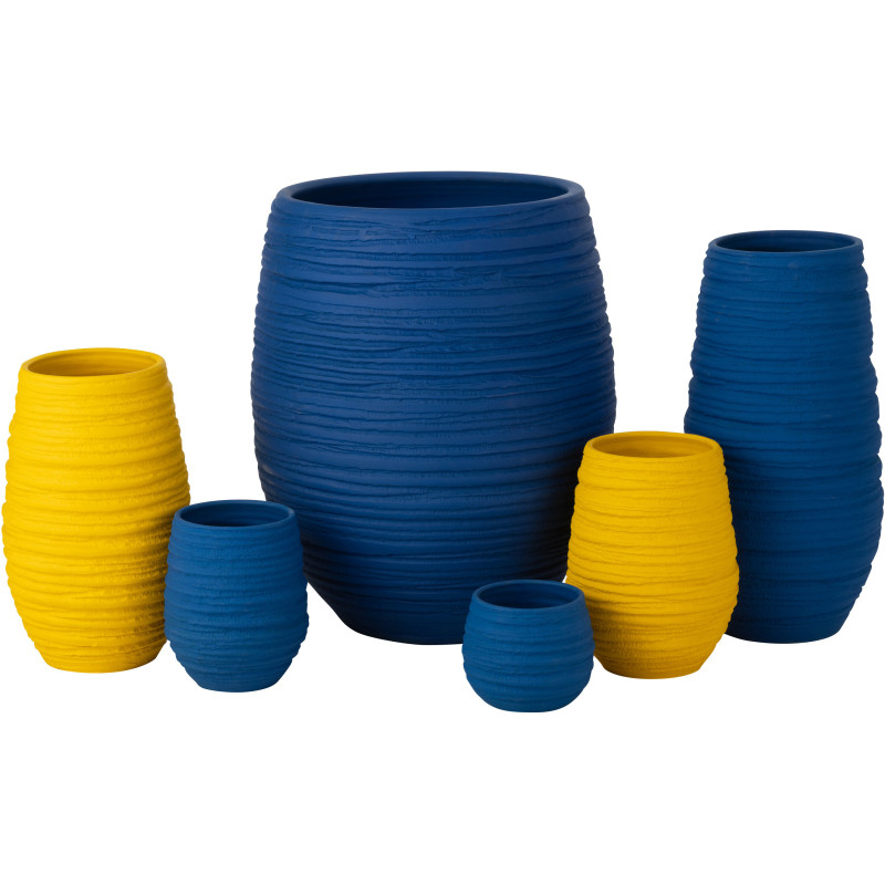 Cache-pot Rond XL Diamètre 44 cm en Céramique Bleu Fiesta - 2