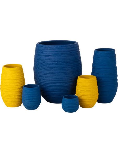 Cache-pot Rond XL Diamètre 44 cm en Céramique Bleu Fiesta - 2