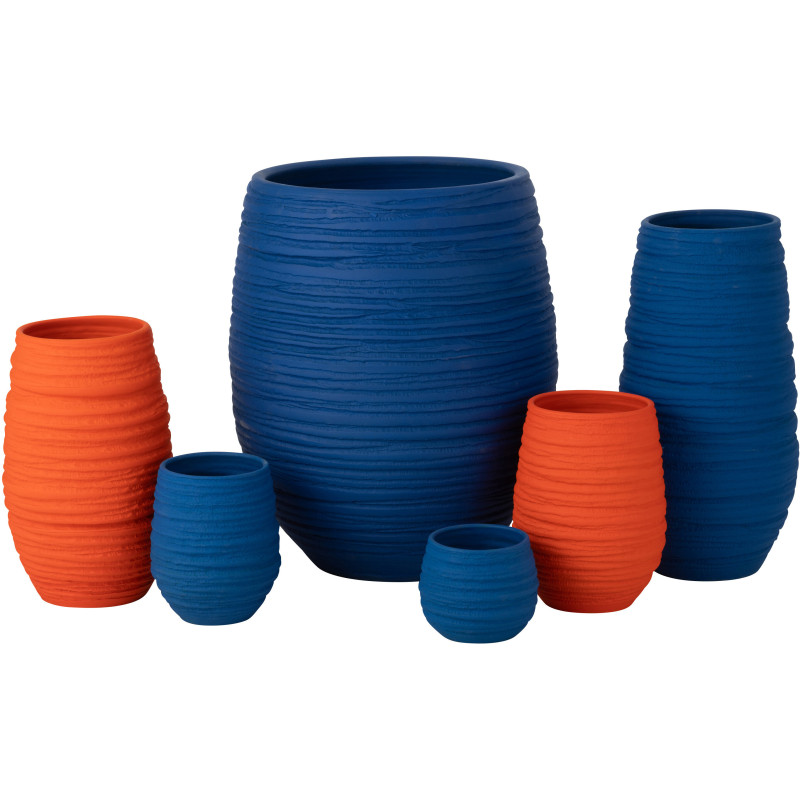 Cache-pot Rond XL Diamètre 44 cm en Céramique Bleu Fiesta - 3