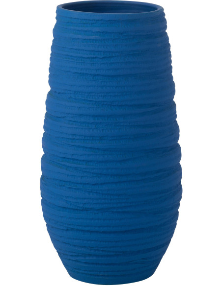 Vase Ovale XL Hauteur 55 cm en Céramique Bleu Fiesta - 1