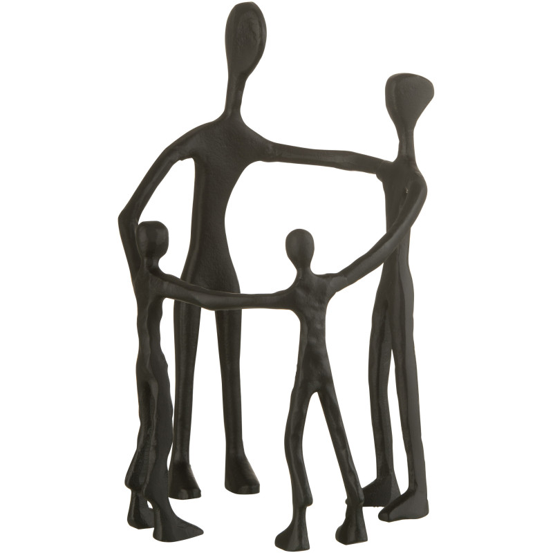 Statue abstraite Famille en métal noir 20x31 - 1
