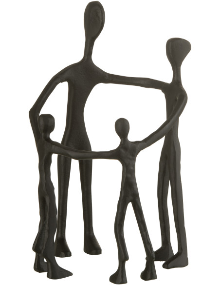 Statue abstraite Famille en métal noir 20x31 - 1
