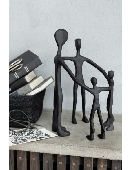 Statue abstraite Famille en métal noir 20x31 - 2
