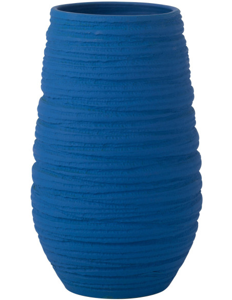 Vase Ovale Hauteur 40 cm en Céramique Bleu Fiesta - 1