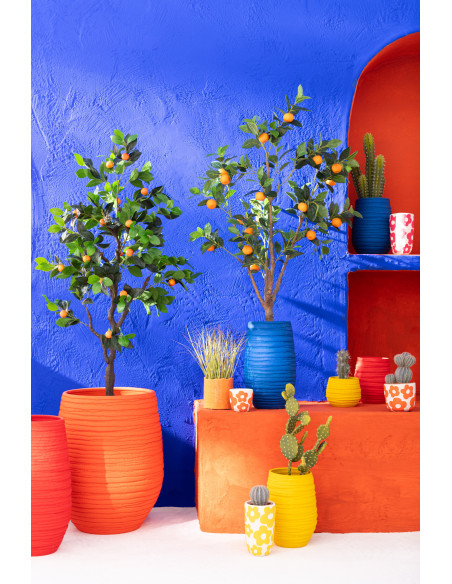 Vase Ovale Hauteur 40 cm en Céramique Bleu Fiesta - 2