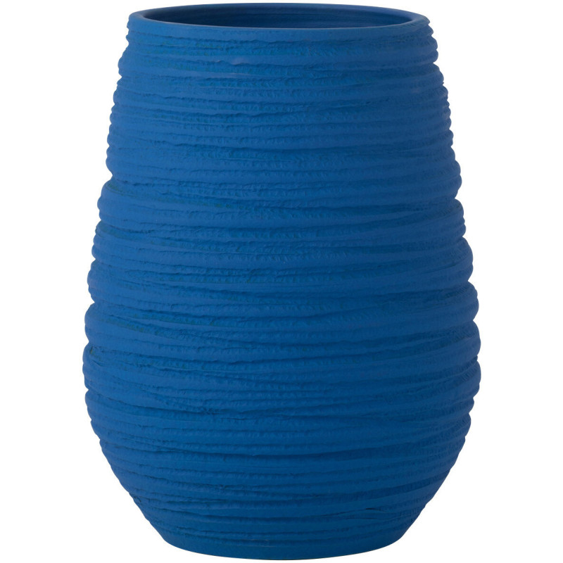 Vase Ovale Hauteur 30 cm en Céramique Bleu Fiesta - 1
