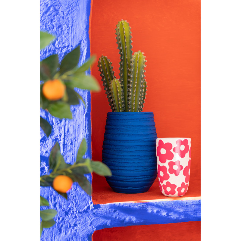 Vase Ovale Hauteur 30 cm en Céramique Bleu Fiesta - 2