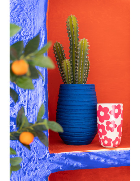 Vase Ovale Hauteur 30 cm en Céramique Bleu Fiesta - 2