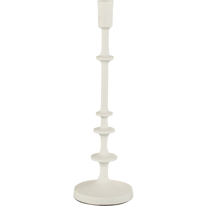 Bougeoir sur pied Izy Hauteur 40 cm en Métal Blanc - 1