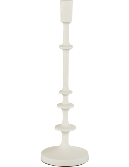 Bougeoir sur pied Izy Hauteur 40 cm en Métal Blanc - 1