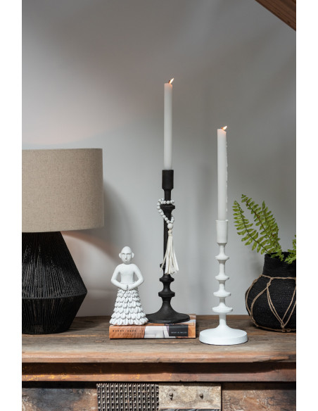 Bougeoir sur pied Izy Hauteur 40 cm en Métal Blanc - 6