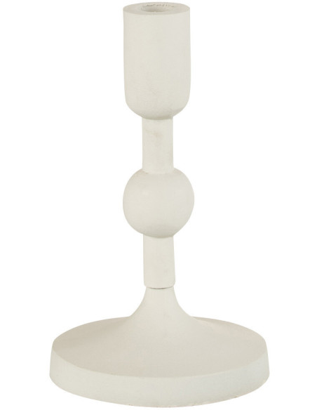 Bougeoir sur pied Marui Hauteur 20 cm en Métal Blanc J-Line - 1