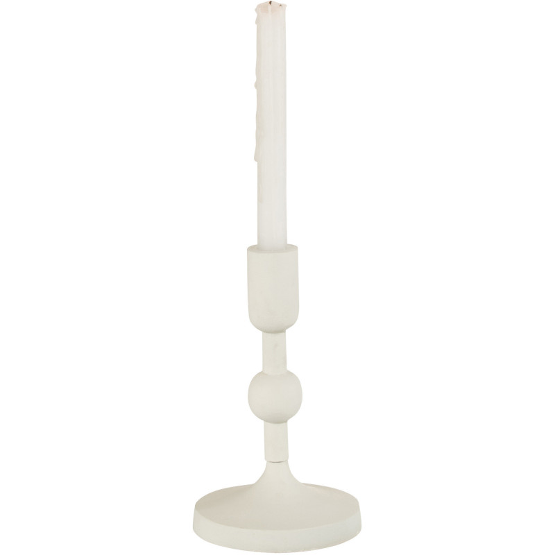 Bougeoir sur pied Marui Hauteur 20 cm en Métal Blanc J-Line - 2