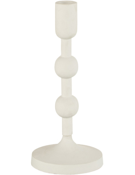 Bougeoir sur pied Marui Hauteur 30 cm en Métal Blanc J-Line - 1