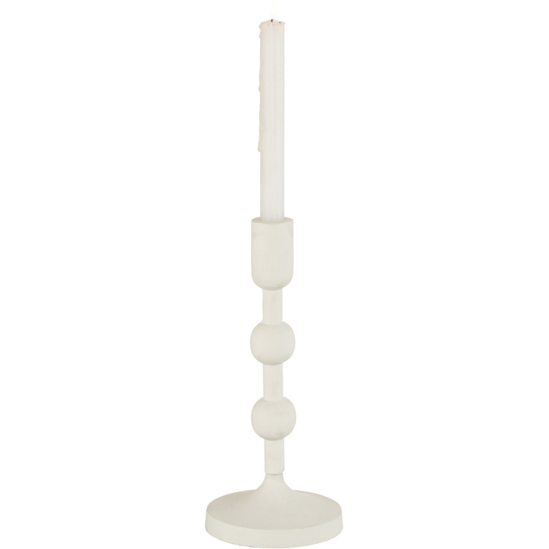 Bougeoir sur pied Marui Hauteur 30 cm en Métal Blanc J-Line - 2