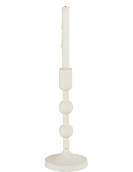 Bougeoir sur pied Marui Hauteur 30 cm en Métal Blanc J-Line - 2
