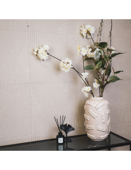 Vase original Rond Hauteur 27 cm en Céramique Beige Fuck - 2