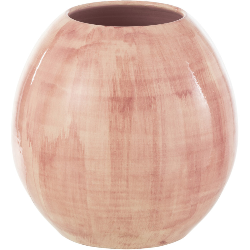 Cache-pot Rond Peint à la main Diamètre 28 cm en Céramique Rose Aliko - 1