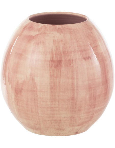 Cache-pot Rond Peint à la main Diamètre 28 cm en Céramique Rose Aliko - 1