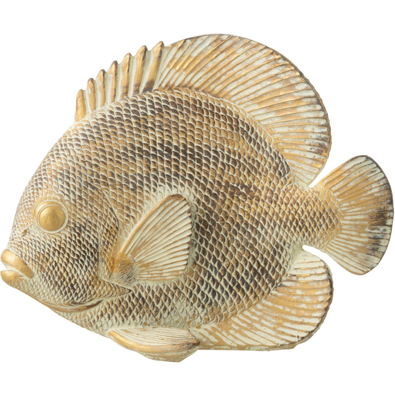 Statuette déco Poisson 20 cm en Résine Marron Doré Titan - 1