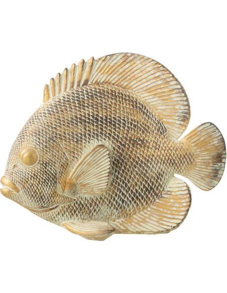 Statuette déco Poisson 20 cm en Résine Marron Doré Titan - 1