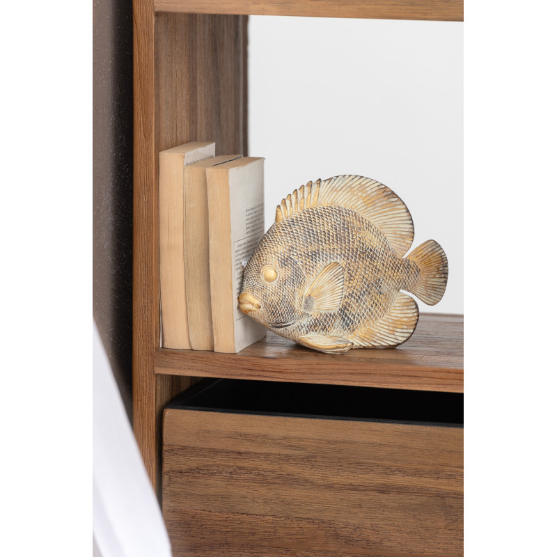 Statuette déco Poisson 20 cm en Résine Marron Doré Titan - 2