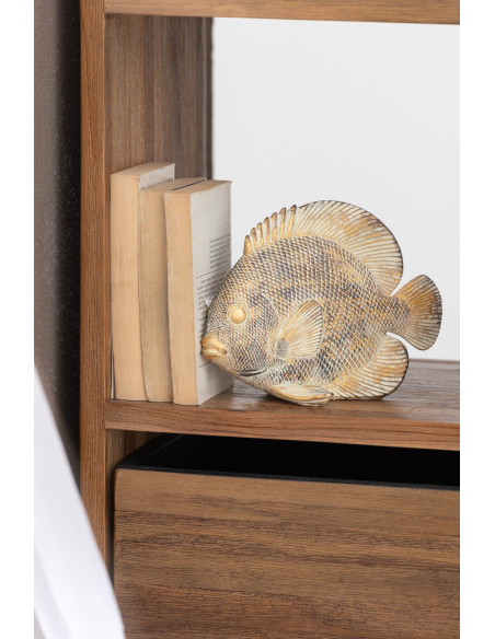 Statuette déco Poisson 20 cm en Résine Marron Doré Titan - 2