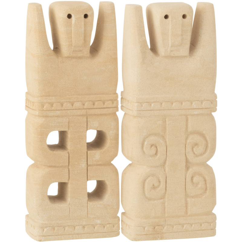 Statuette déco Personnage abstrait Hauteur 25 cm en Pierre Naturel Oralla (Lot de 2) - 1