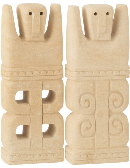 Statuette déco Personnage abstrait Hauteur 25 cm en Pierre Naturel Oralla (Lot de 2) - 1