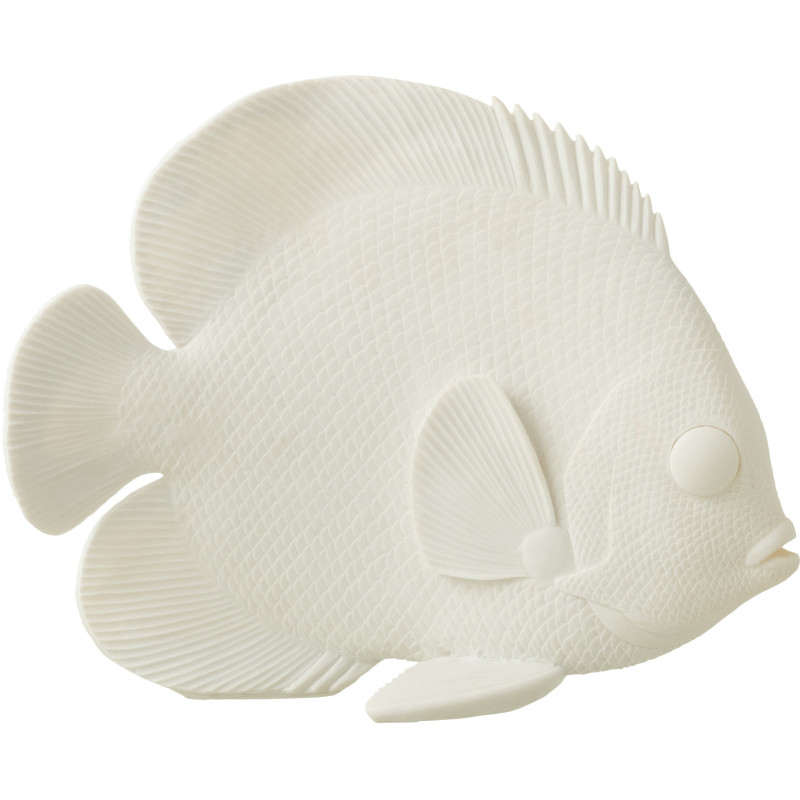 Statuette déco Poisson 30 cm en Résine Blanc Titan - 1