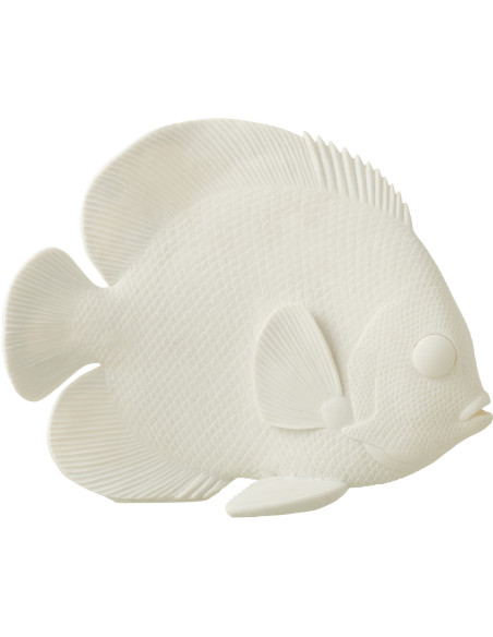 Statuette déco Poisson 30 cm en Résine Blanc Titan - 1