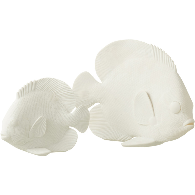 Statuette déco Poisson 30 cm en Résine Blanc Titan - 2