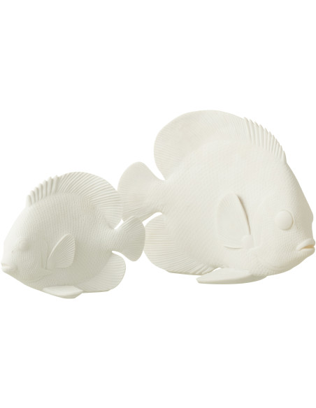Statuette déco Poisson 30 cm en Résine Blanc Titan - 2